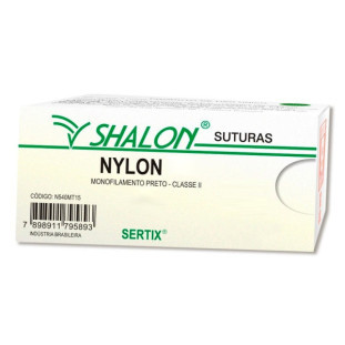 Fio de Sutura Nylon 1 Sem Agulha Fio 1,5m Caixa com 24 Unidades Shalon
