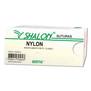 Fio de Sutura Nylon 4-0 Sem Agulha Fio 1,5 mt Caixa com 24 Unidades Shalon