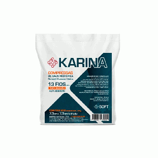 Compressa de Gaze Karina Soft 13 Fios 7.5x7.5 Pacote com 500 Unidades Amed