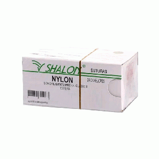 Fio de Sutura Nylon 1 Sem Agulha Fio 1,5m Caixa com 24 Unidades Shalon
